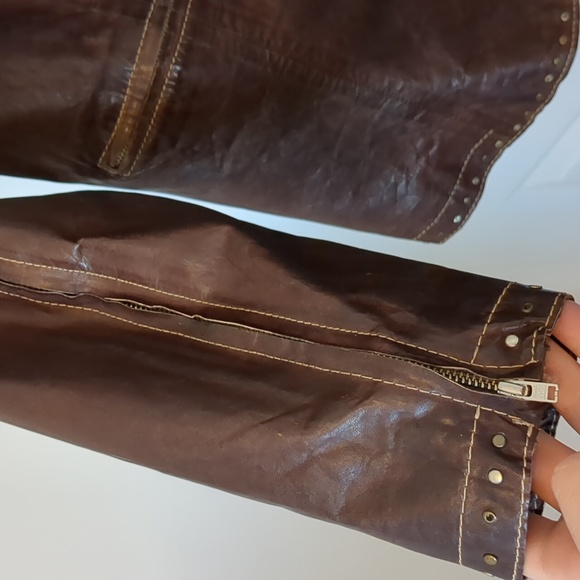 Scully Brown Leather and Studded Jacket - Picture 5 of 12